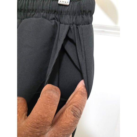 Mens 2-In-1 Black Athletic Shorts White Liner Elastic Waistband & Drawstring Zip - Picture 8 of 10